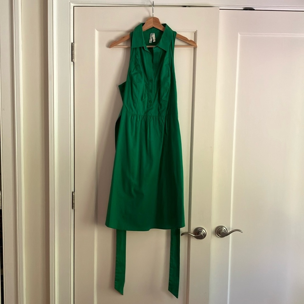 Size 6 kelly green Maeve by Anthropologie knee-length sundress in 100% cotton.